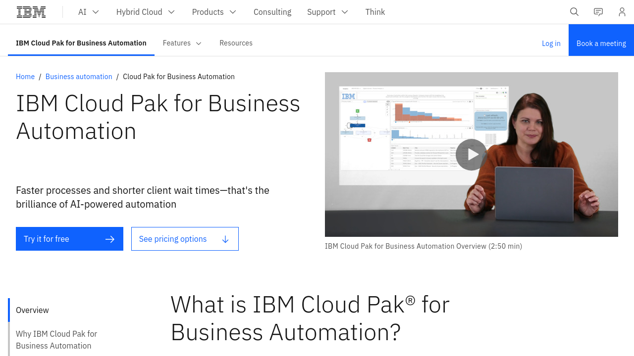 IBM Cloud Pak for Business Automation